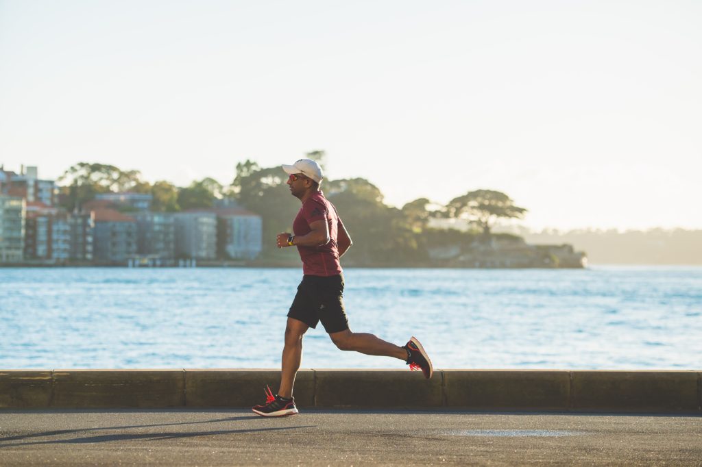 Running along water