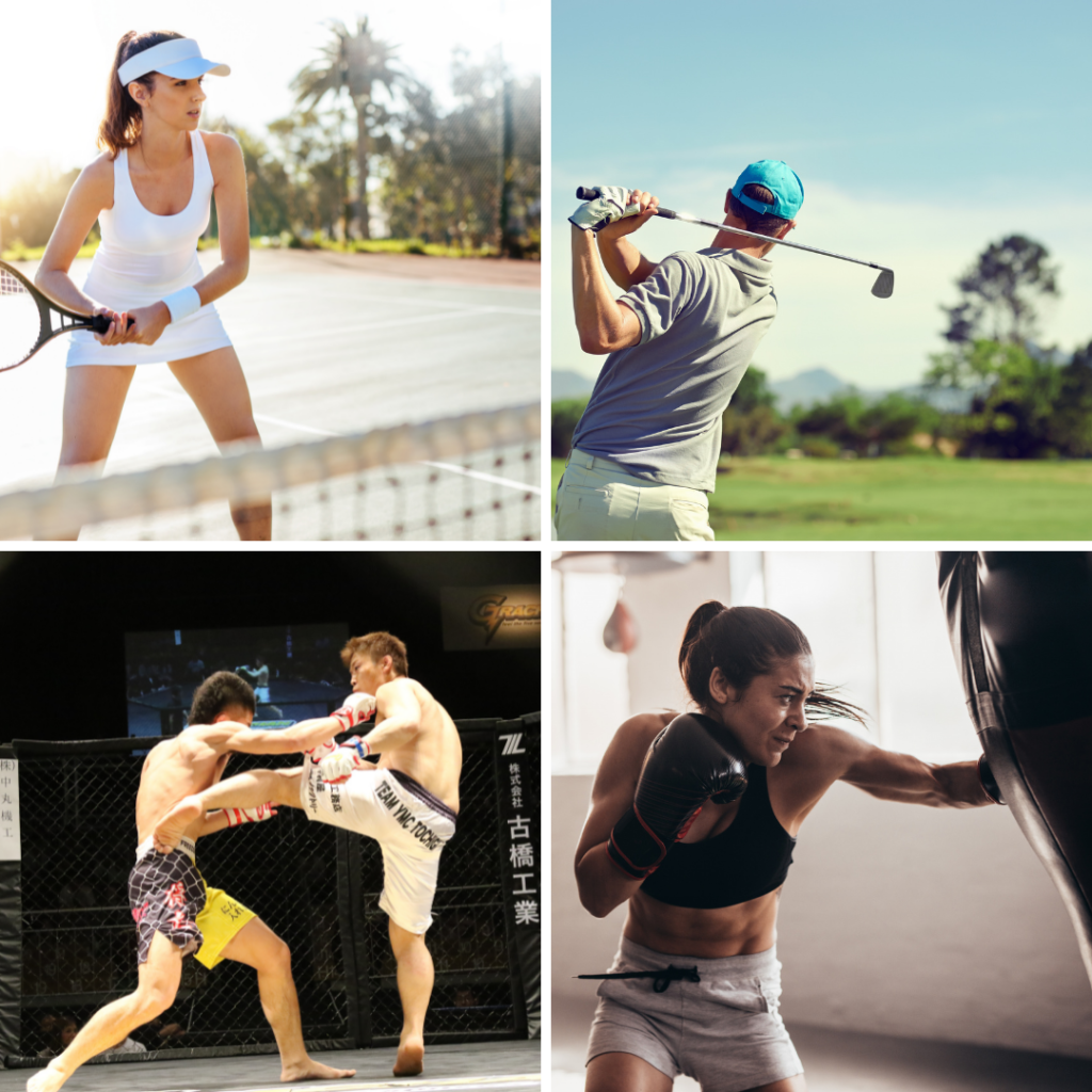 Tennis, Boxing, Golf, MMA